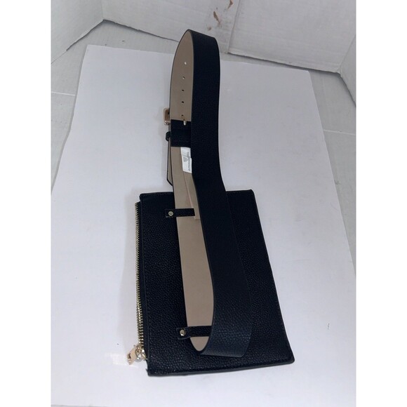 VINCE CAMUTO Black faux leather waist belt with bag Size Large - Picture 10 of 16